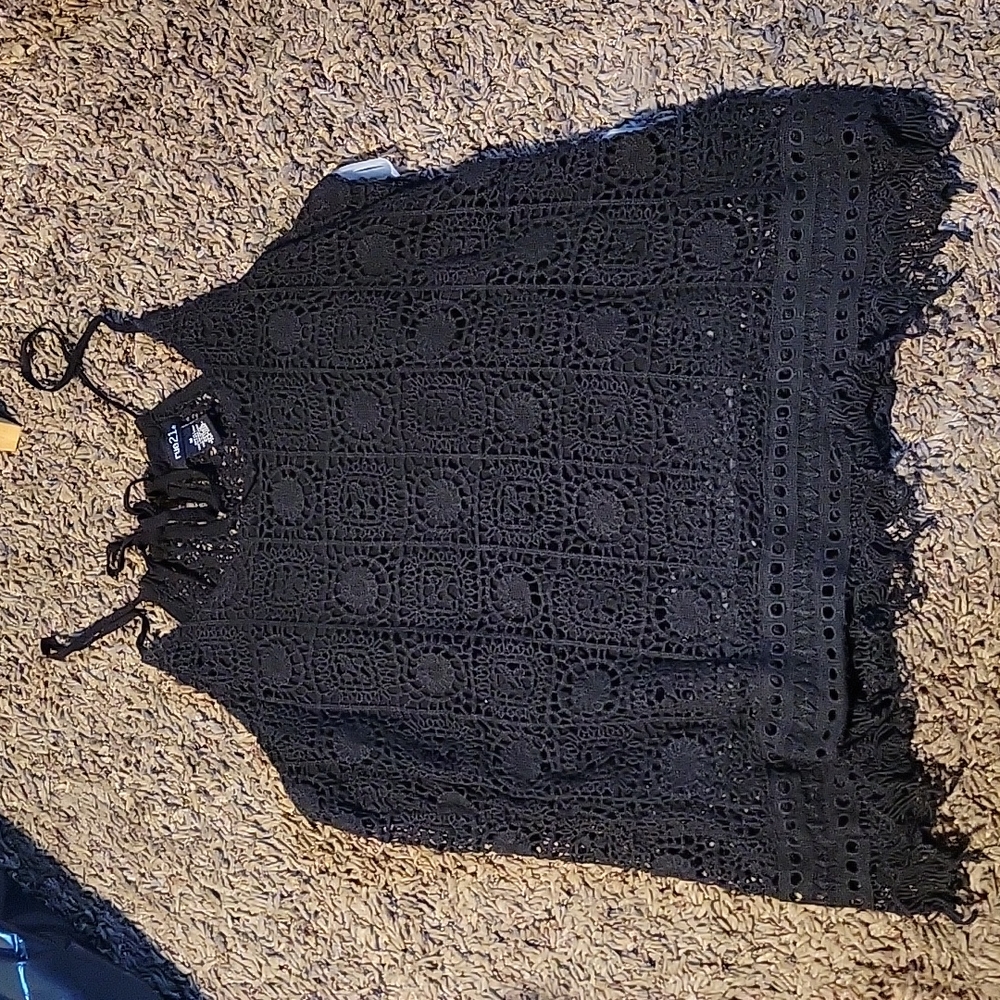 Black crochet shirt